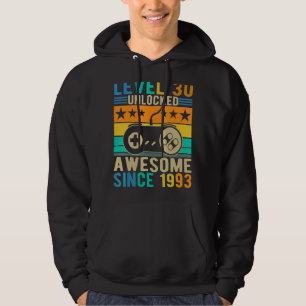 30th Bday Gift Level 30 Unlocked Awesome Since 199 Hoodie