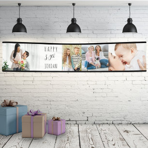 30th Birthday 4 Photo Strip Personalised Banner