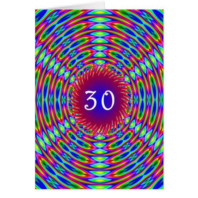 30th Birthday Abstract Trippy Swirls (Front)