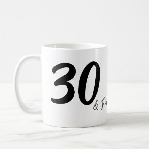 30th birthday add name date year black  coffee mug