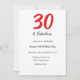 30th birthday add name date year black QR Invitation