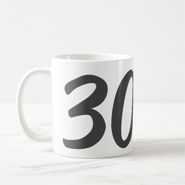 30th birthday add name date year black template  coffee mug (Left)