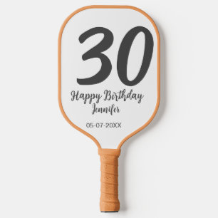 30th birthday add name date year black template pickleball paddle
