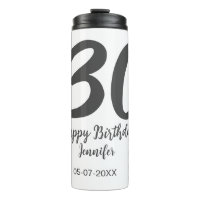 30th birthday add name date year black template