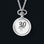 30th birthday add name date year black template  watch<br><div class="desc">editable design</div>