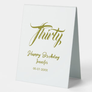 30th birthday add name date year gold template thi