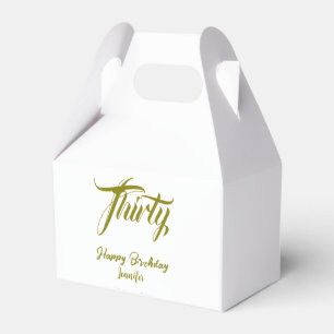 30th birthday add name date year gold template thi favour box
