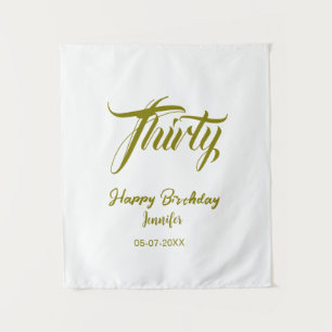 30th birthday add name date year gold template thi tapestry