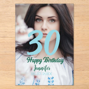 30th birthday add name date year white photo acrylic invitations