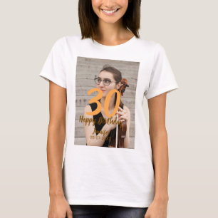 30th birthday add name date year white photo T-Shirt