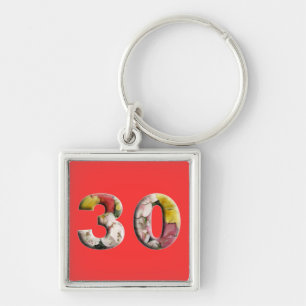 30th Birthday Anniversary Milestone Keychain