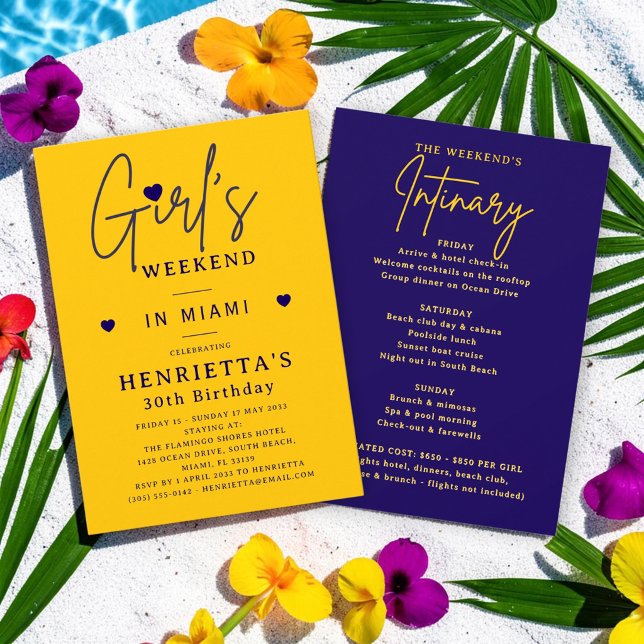 30th Birthday Bash Modern Girls Weekend  Invitation (Creator Uploaded)