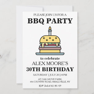 30th birthday bbq invitations