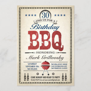 30th Birthday BBQ Invitations