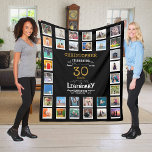 30th Birthday Black Gold  Legendary Photo Fleece Blanket<br><div class="desc">Personalised 30th birthday gift fleece blanket with 32 photos of your choice. A wonderful gift idea to commemorate a special birthday for that wonderful person. TOP TIP: If you Pre-crop your photos into a square shape before you upload them you have control of how they look. No problem if you...</div>