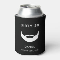 30th birthday black white beard men fun