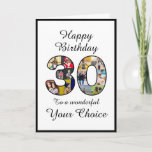 30th Birthday Black White Elegant Photo Template<br><div class="desc">The front of this classical themed 30th birthday greeting card design features the number "30" filled in with 12 of your photos. The message "Happy Birthday, " sits at the top with the two lower sets of text available for you to personalize. Make this a unique custom card for your...</div>