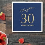 30th Birthday Blue Gold Chapter 30 Napkin<br><div class="desc">Make your loved one's 30th birthday celebration elegant and memorable with our stunning Blue Gold Napkins from Zazzle. Discover how these customisable napkins can elevate your event and create unforgettable moments in our exclusive article.</div>
