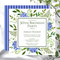 30th Birthday Blue Hydrangeas