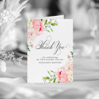 30th Birthday Blush Pink Peony Floral Folded