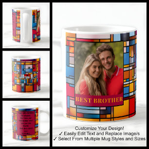 30th Birthday Brother Stained Glass Photo Mug 008