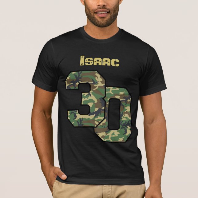 30th Birthday Camouflage Custom Name V034 T-Shirt (Front)