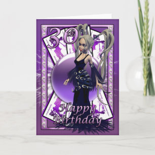30th birthday car, happy 30th birthday goth doll card