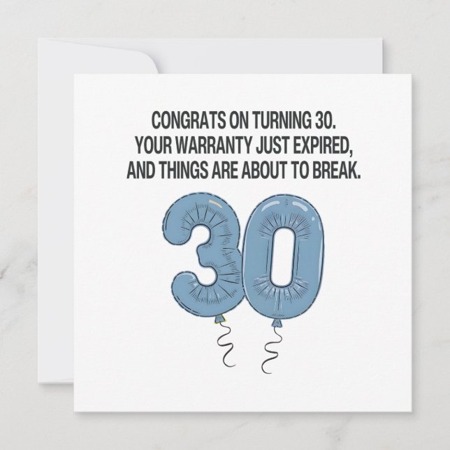 30th Birthday  Card (Front)