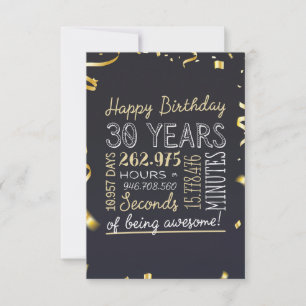 30th Birthday Card - 30 Years of being Awesome