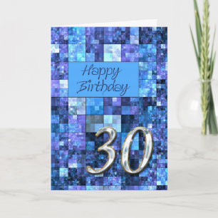 30th Birthday card with abstract squares.