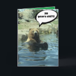 30th Birthday Card With Bear Customise<br><div class="desc">Customisable Folded 5 X 7 Birthday Card With Bear From Minnesota Zoo</div>