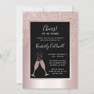 30th Birthday Champagne Toast Party Invitation