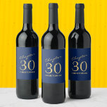 30th Birthday Chapter 30 Blue Gold Wine Label<br><div class="desc">Discover how you can take your loved one's 30th birthday celebration to a whole new level with these eye-catching Blue Gold Wine Bottle Labels from Zazzle! Learn how these customisable labels can add a classy personal touch to any party,  making the big day truly memorable for everyone.</div>