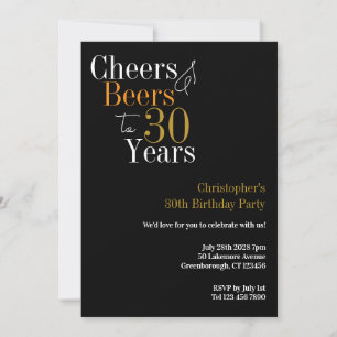 30th Birthday Cheers and Beers Party Invitation