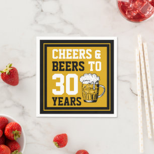 30th Birthday Cheers & Beers to 30 Years Napkin