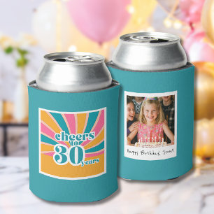 30th Birthday Cheers to 30 years Teal Can Cooler