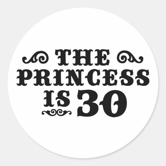 30th Birthday Classic Round Sticker (Front)