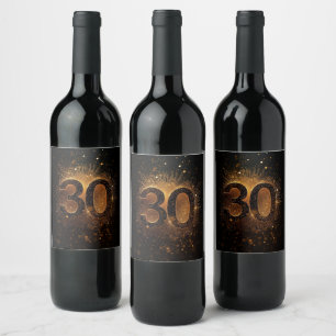 30th Birthday Confetti Invitation Dirty Thirty Ele Wine Label