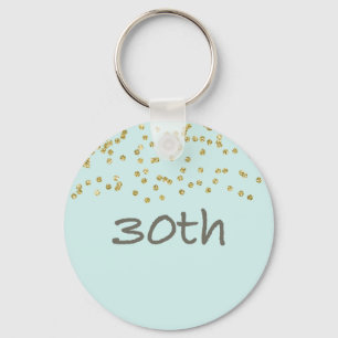 30th Birthday Confetti Key Ring
