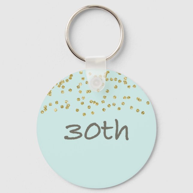 30th Birthday Confetti Key Ring (Front)