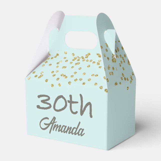 30th Birthday Confetti Personalised Favour Box (Front Side)