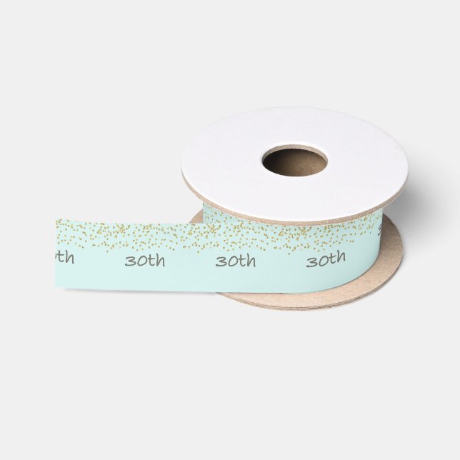 30th Birthday Confetti Satin Ribbon (Spool)