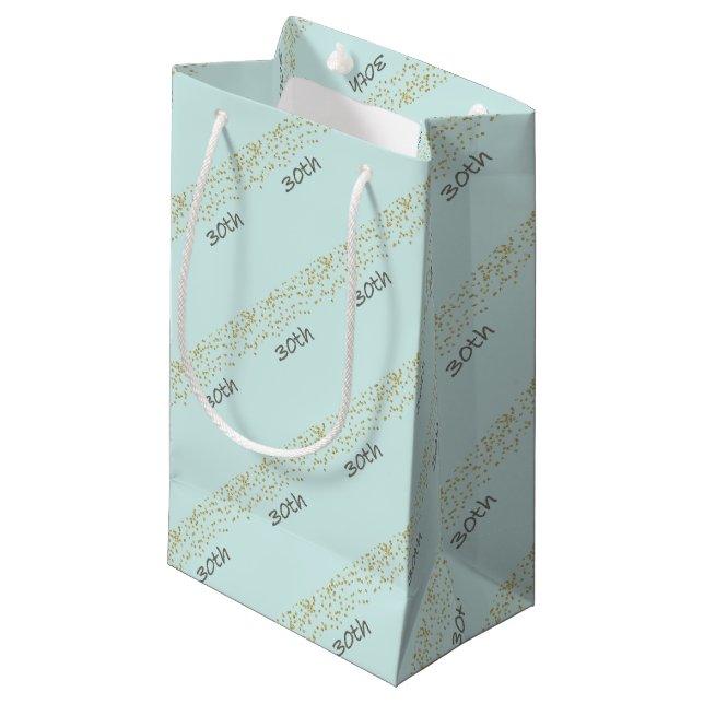 30th Birthday Confetti Small Gift Bag (Front Angled)