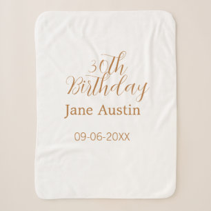 30th birthday copper brown simple stylish name dat sherpa blanket