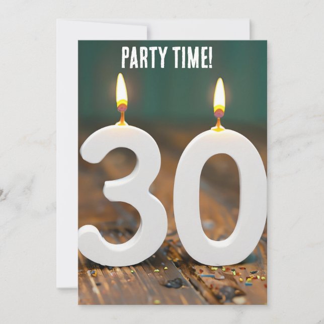 30TH BIRTHDAY CUSTOM PARTY INVITATIONS (Front)