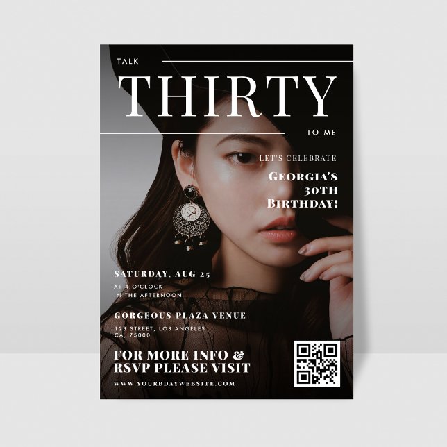 30th Birthday Custom Photo Magazine Cover Unique Invitation (Creator Uploaded)