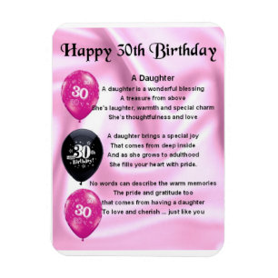 30th Birthday Daughter poem magnet