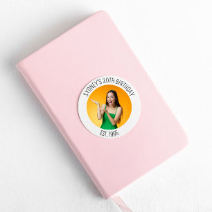 30th Birthday Decoration Personalized 21st with Classic Round Sticker