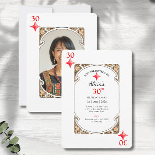 30th Birthday Diamond Playing Card Invitation