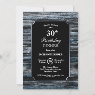 30th Birthday Dinner Wood Party Invitation